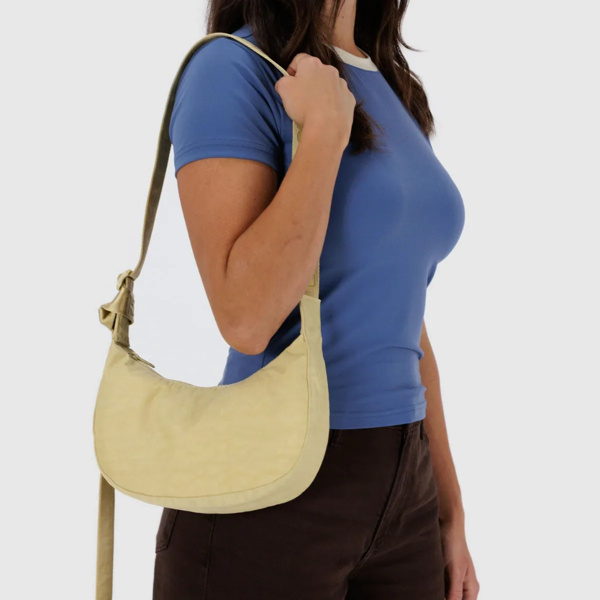Small Nylon Crescent Bag: Butter - Image 2